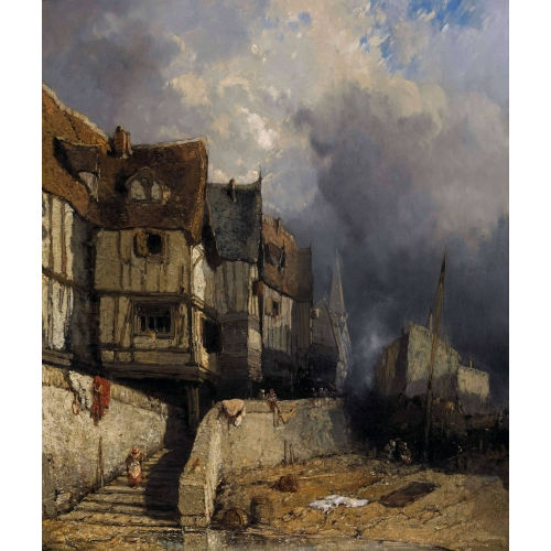 EUG�NE DESHAYES : Am Strand bei Le Havre (DOBIASCHOFSKY AUKTIONEN AG)