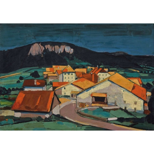 ALBERT SCHNYDER : 'Le village de St. Brais' (DOBIASCHOFSKY AUKTIONEN AG)