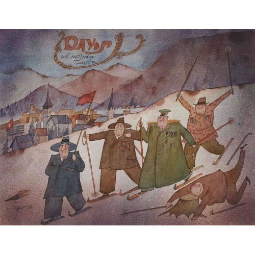 ADOLF BORN : 'Davos mit russischen Touristen' (DOBIASCHOFSKY AUKTIONEN AG)