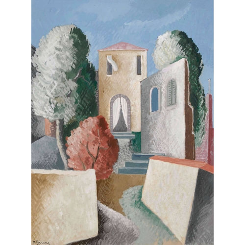 REN� HERBERT (RENATO) PARESCE : Village m�diterran�en (DOBIASCHOFSKY AUKTIONEN AG)