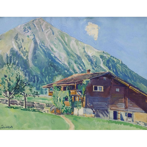 BERTHA Z�RICHER : Bauernhaus mit Niesen (DOBIASCHOFSKY AUKTIONEN AG)