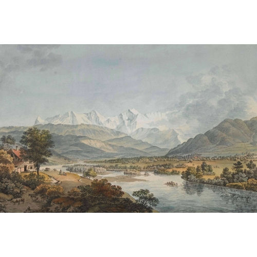JOHANN LUDWIG ABERLI : 'Vue dessin�e � Mouri pr�s de Berne' (DOBIASCHOFSKY AUKTIONEN AG)