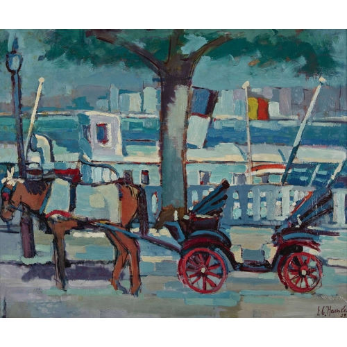 ERNST GEORG HEUSSLER : 'Les quais � Gen�ve' (DOBIASCHOFSKY AUKTIONEN AG)