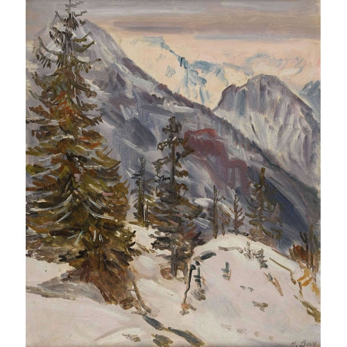 HANNI BAY : Verschneite Berglandschaft (DOBIASCHOFSKY AUKTIONEN AG)
