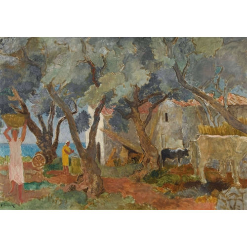 VICTOR SURBEK : Die Olivenernte (DOBIASCHOFSKY AUKTIONEN AG)