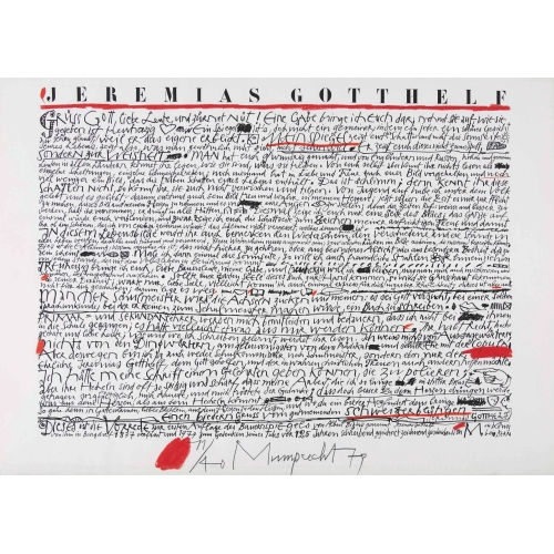 RUDOLF MUMPRECHT : 'Jeremias Gotthelf Gr�ss Gott liebe Leute und z�rnet n�t!' (DOBIASCHOFSKY AUKTIONEN AG)
