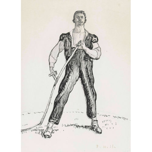 FERDINAND HODLER : Studie zu ruhendem M�her (DOBIASCHOFSKY AUKTIONEN AG)
