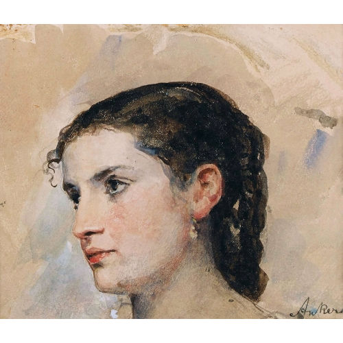 ALBERT ANKER : 'T�te de jeune fille aux yeux tr�s profonds' (DOBIASCHOFSKY AUKTIONEN AG)