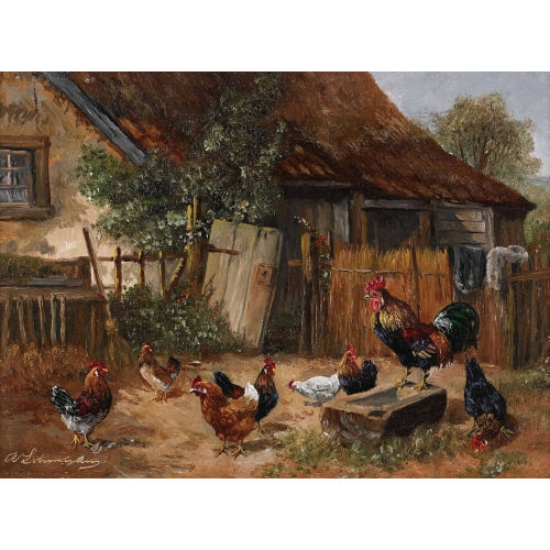ADOLF LOHMANN : H�hnerhof (DOBIASCHOFSKY AUKTIONEN AG)