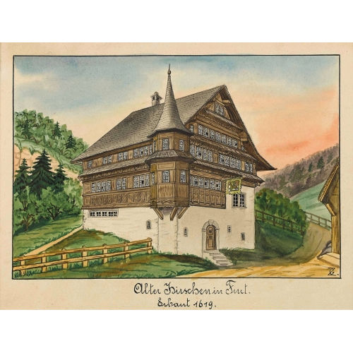 JOHANN GEORG Z�HNDLER : 'Alter Hirschen in Furt. Erbaut 1619' (DOBIASCHOFSKY AUKTIONEN AG)