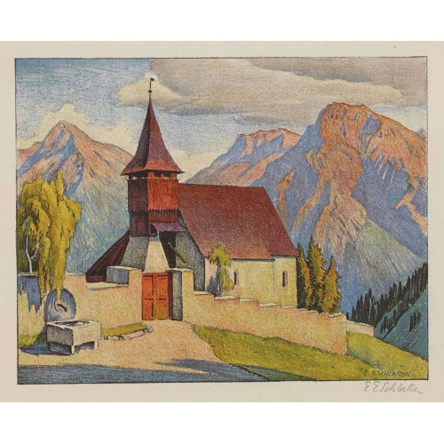 ERNST EMIL SCHLATTER : Bergkapelle (DOBIASCHOFSKY AUKTIONEN AG)