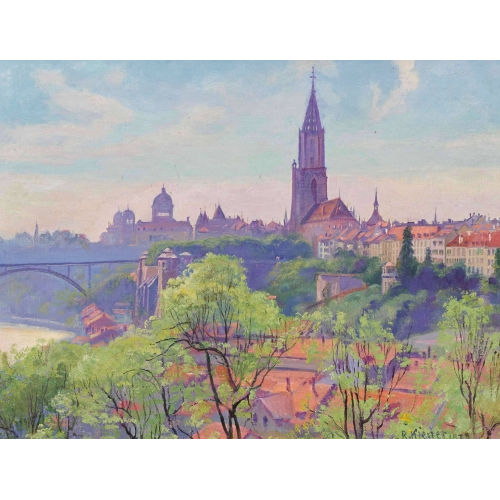 ROBERT KIENER : Blick auf das Berner M�nster (DOBIASCHOFSKY AUKTIONEN AG)