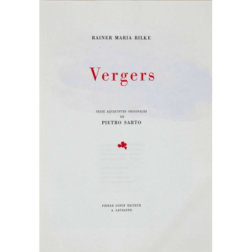 PIETRO (EIGTL. SCHNEIDER SARTO : Rainer Maria Rilke: 'Vergers' (DOBIASCHOFSKY AUKTIONEN AG)