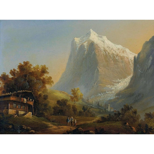 JOHANN RUDOLF B�HLMANN : Grindelwald mit Wetterhorn (DOBIASCHOFSKY AUKTIONEN AG)