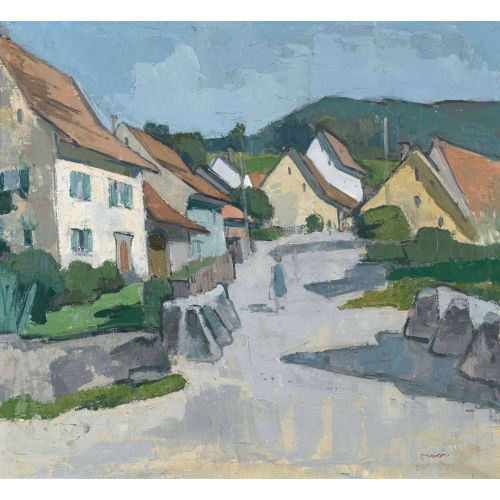 KARL MOOR : Sonnige Dorfpartie (DOBIASCHOFSKY AUKTIONEN AG)