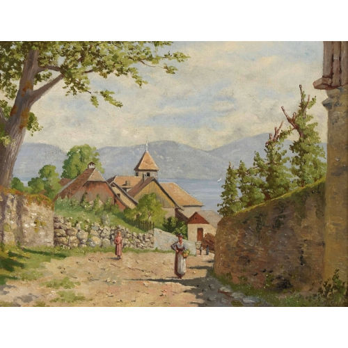 PAUL AIM� VALLOUY : Dorfansicht (DOBIASCHOFSKY AUKTIONEN AG)
