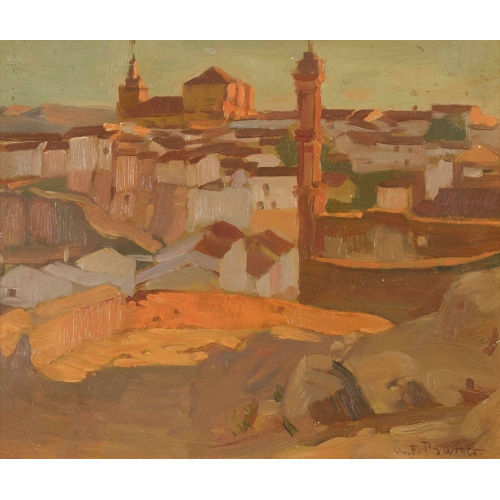 WILLY (EIGTL. WILHELM FRIEDRICH) BURGER : S�dliche Stadt im Abendlicht (DOBIASCHOFSKY AUKTIONEN AG)