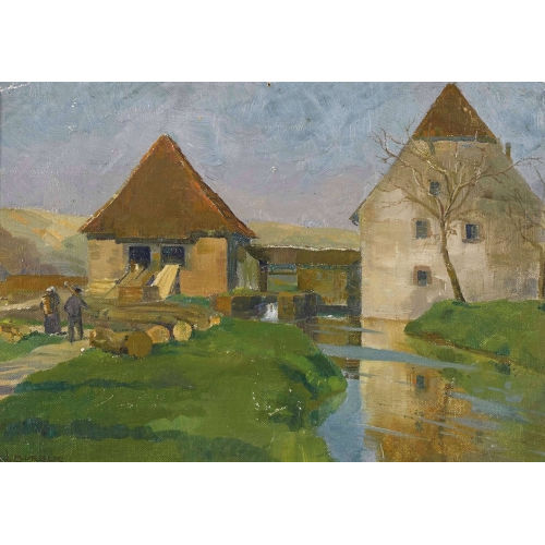 WILLY (EIGTL. WILHELM FRIEDRICH) BURGER : 'M�hle bei Durlach. Karlsruhe' (DOBIASCHOFSKY AUKTIONEN AG)