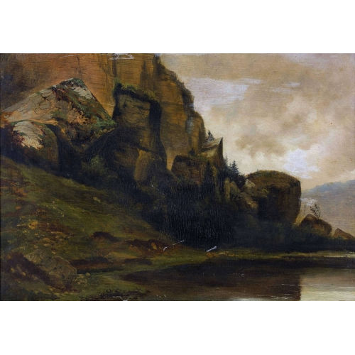 ALEXANDRE CALAME : Felsige Uferpartie (DOBIASCHOFSKY AUKTIONEN AG)