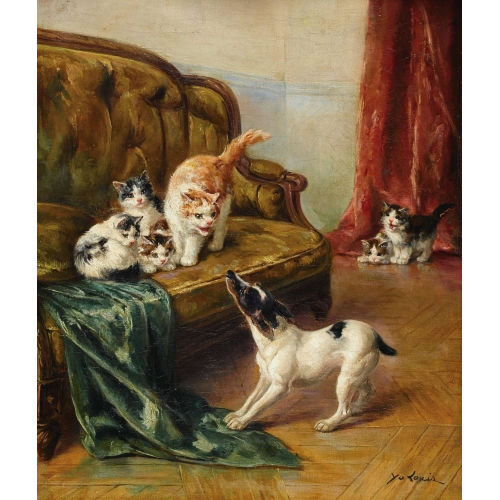 MARIE-YVONNE LAUR : Le chien et les chats (DOBIASCHOFSKY AUKTIONEN AG)