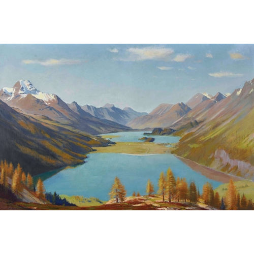 PAUL WYSS : Silvaplanersee mit Piz la Margna (DOBIASCHOFSKY AUKTIONEN AG)