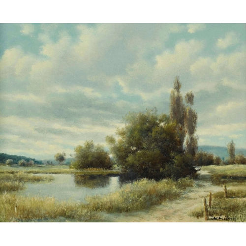 WALTER) FELBRA (EIGTL. FELLER-BRAND : Sonnige Auenlandschaft (DOBIASCHOFSKY AUKTIONEN AG)