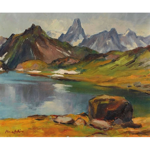 WALTER MAFLI : Berglandschaft mit See (DOBIASCHOFSKY AUKTIONEN AG)
