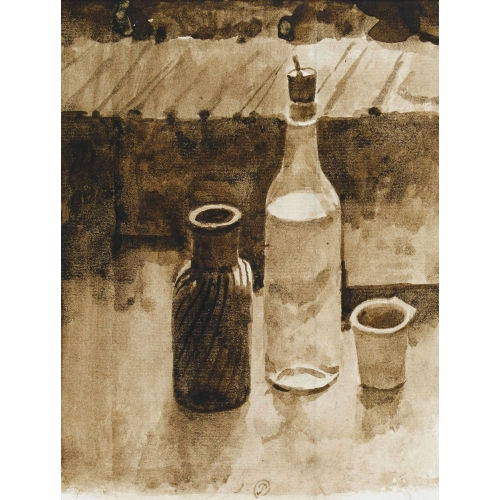 G�RARD DE PAL�ZIEUX : Nature morte avec bouteille, carafe et pot (DOBIASCHOFSKY AUKTIONEN AG)