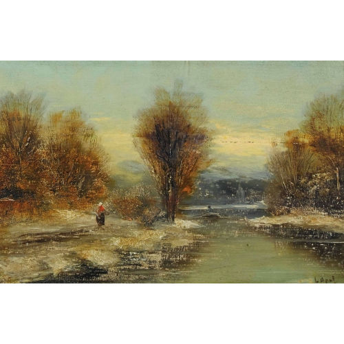 LOUIS (AUCH APOL APOL : B�uerin am winterlichen Flussufer (DOBIASCHOFSKY AUKTIONEN AG)