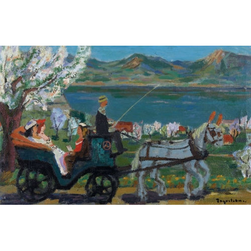 HANS JEGERLEHNER : 'Chaisenfahrt am Thunersee' (DOBIASCHOFSKY AUKTIONEN AG)