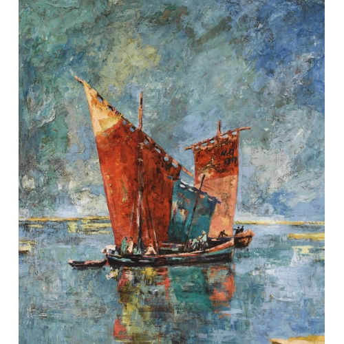 WALTER KREBS : Segelschiffe auf ruhiger See (DOBIASCHOFSKY AUKTIONEN AG)