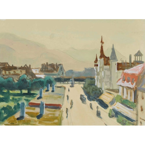 FRED STAUFFER : Stadtansicht (DOBIASCHOFSKY AUKTIONEN AG)