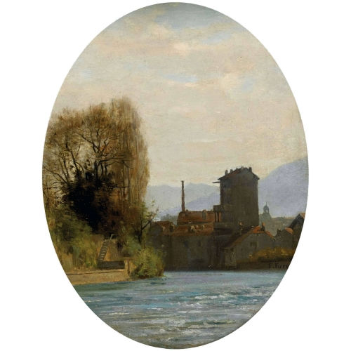 FRAN�OIS FURET : Flusslandschaft mit Stadt (DOBIASCHOFSKY AUKTIONEN AG)