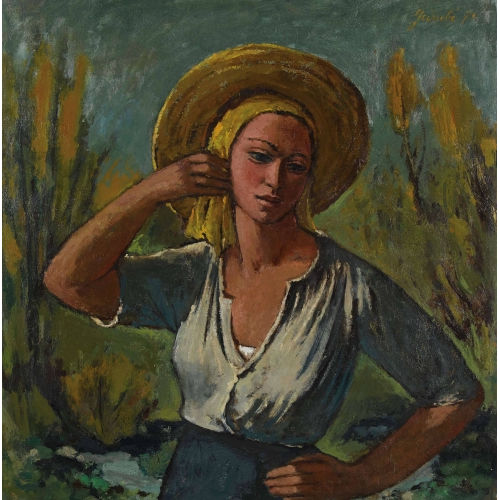 JEANNE) JANEB� (EIGTL. BARRAUD-PELLET : Bildnis einer jungen Frau mit Sonnenhut (DOBIASCHOFSKY AUKTIONEN AG)