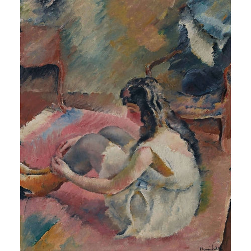 HENRI FEHR : Interieur mit sitzendem M�dchen (DOBIASCHOFSKY AUKTIONEN AG)