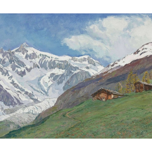 HENRI �DOUARD HUGUENIN-VIRCHAUX : Walliser Berglandschaft (DOBIASCHOFSKY AUKTIONEN AG)
