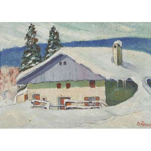 OTTO WIESER : Verschneites Bauernhaus (DOBIASCHOFSKY AUKTIONEN AG)