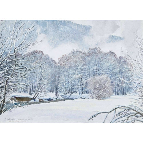 PLINIO COLOMBI : 'Winterlandschaft bei Klosters' (DOBIASCHOFSKY AUKTIONEN AG)