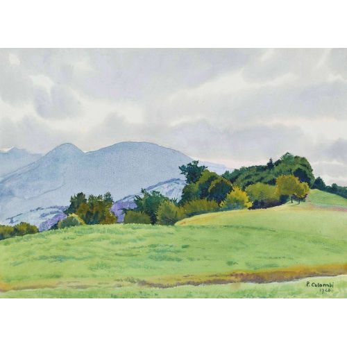 PLINIO COLOMBI : Landschaft mit Niederhorn (DOBIASCHOFSKY AUKTIONEN AG)