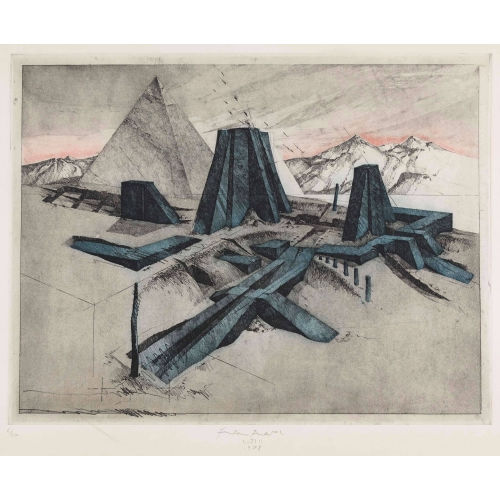 FRANZ ANATOL WYSS : 'Landschaft mit strahlenden Mauern' (DOBIASCHOFSKY AUKTIONEN AG)