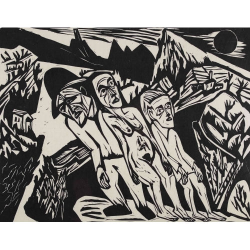 HERMANN SCHERER : 'Figuren in Landschaft' (DOBIASCHOFSKY AUKTIONEN AG)
