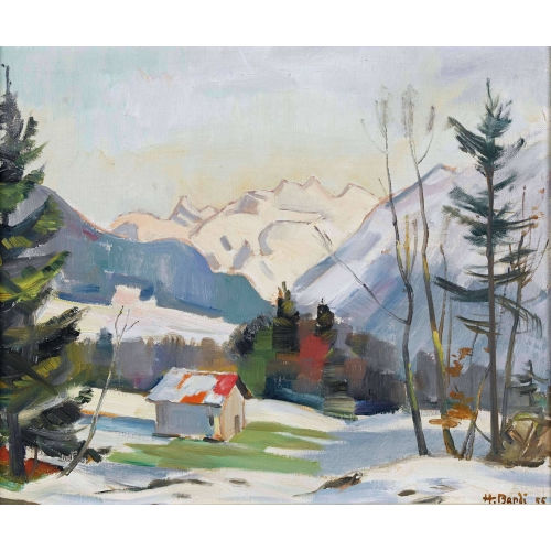 HANS BANDI : Winterliche Berglandschaft (DOBIASCHOFSKY AUKTIONEN AG)
