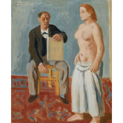 WILHELM GIMMI : 'Peintre et mod�le' (DOBIASCHOFSKY AUKTIONEN AG)