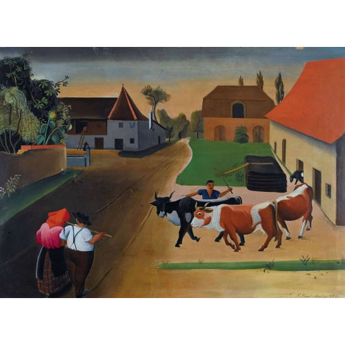 CHARLES HINDENLANG : 'Hof bei Birsfelden' (DOBIASCHOFSKY AUKTIONEN AG)