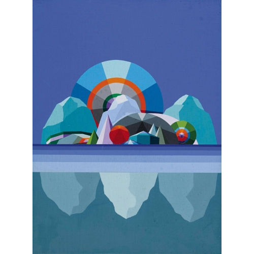 KEIZO MORISHITA : Abstrahierte Berglandschaft am See (DOBIASCHOFSKY AUKTIONEN AG)