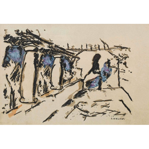 ITALO VALENTI : Komposition mit Pergola und S�ulen (DOBIASCHOFSKY AUKTIONEN AG)