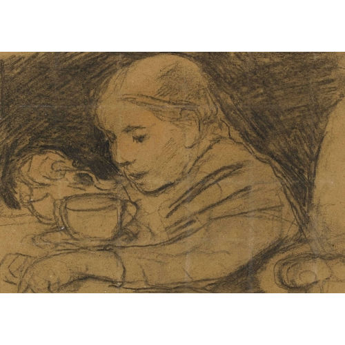 ALBERT ANKER : Suppe l�ffelndes M�dchen (DOBIASCHOFSKY AUKTIONEN AG)