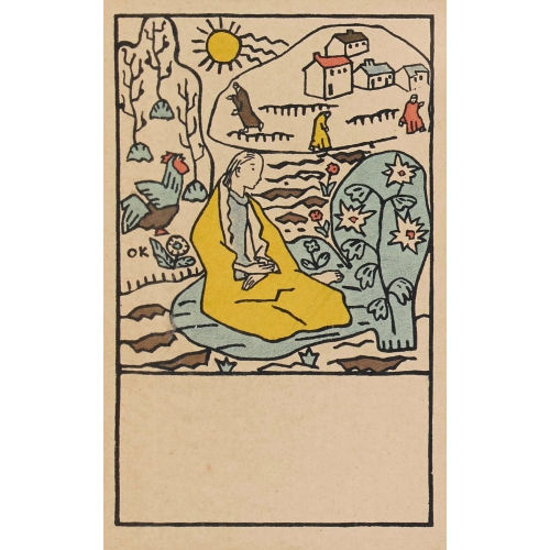 OSKAR KOKOSCHKA : 'M�dchen auf Wiese vor einem Dorf' (DOBIASCHOFSKY AUKTIONEN AG)