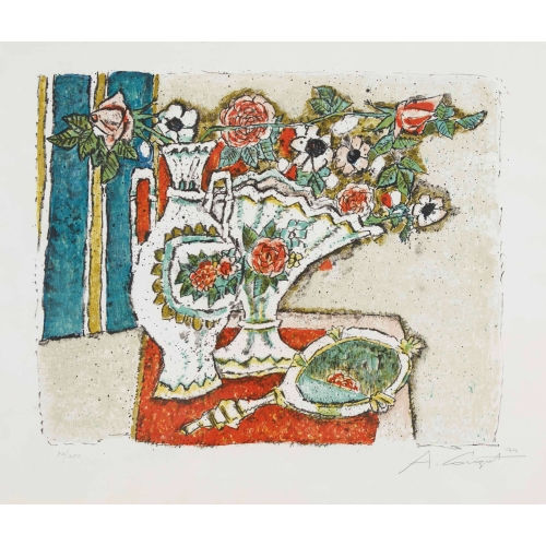 ALOIS CARIGIET : Stillleben mit Vase und Spiegel (DOBIASCHOFSKY AUKTIONEN AG)