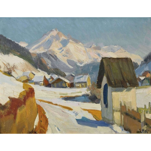 ERNST II HODEL : Winterlandschaft mit Piz d′Err in Graub�nden (DOBIASCHOFSKY AUKTIONEN AG)